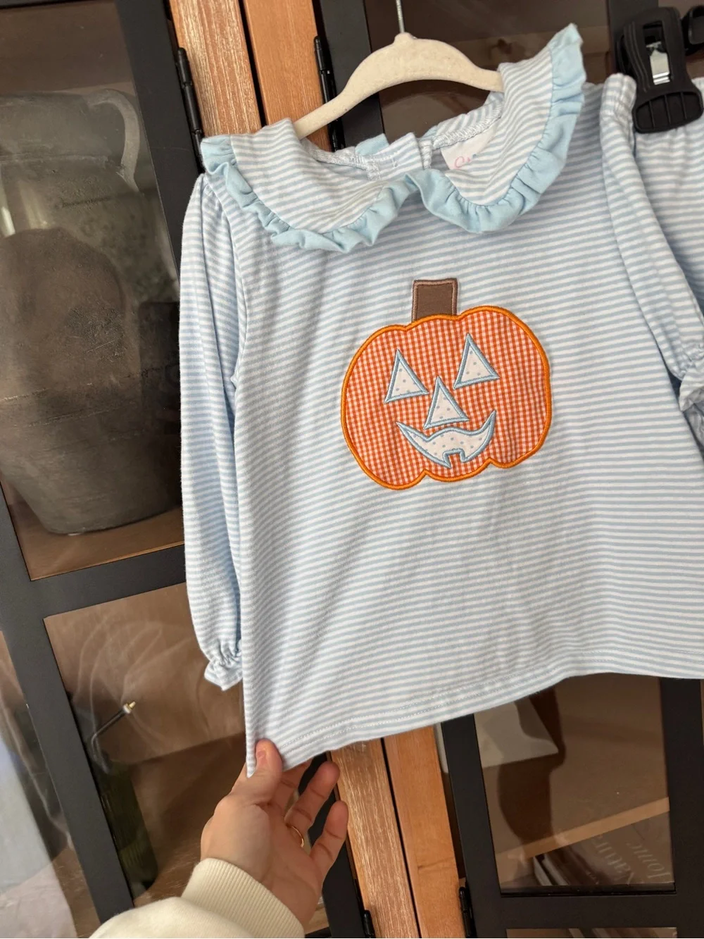 Stitchy Fish Pumpkin set Cutest Carving Applique Diaper long sleeve girl fall